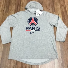 MENS XL - NEW Nike PSG Paris Saint-Germain Soccer Long Sleeve Hooded T-Shirt