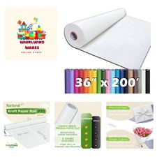 PerkHomy 36" x 2,400" 200' White Kraft Paper Roll for Craft Bulletin Board Pa...