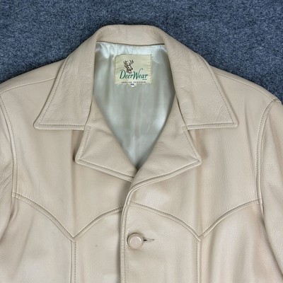 ジャケット・アウター UNUSED Deerskin Western jacket Vintage DeerWear Deerskin Leather Jacket Mens L Tan Western Coat
