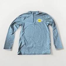 Los Angeles Lakers Shirt Mens Adult Small Gray Zip NBA Basketball UNK