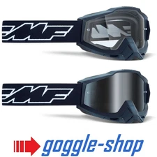 100% FMF Powerbomb Motocross MX Goggles - ROCKET BLACK CLEAR / MIRROR LENS