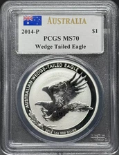 2014 P Wedge Tailed Silver Eagle 1oz PCGS MS-70 John Mercanti Signature