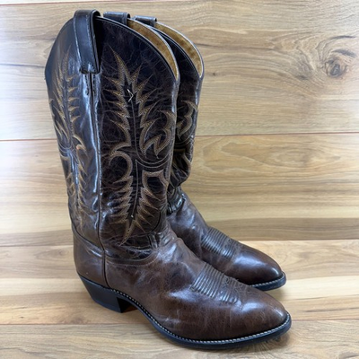 #ad Tony Lama Segar Bay Western Boots Mens 10.5 EE Apache Brown Leather Cowboy $69.88