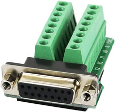 DB15 Connector to Wiring Terminal Db15 Breakout Board Solder-Free Female Adapte