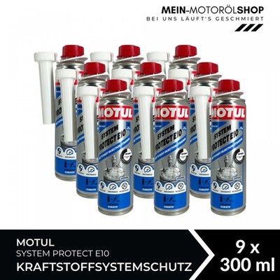 Motul System Protect E10 Kraftstoffsystemschutz Benzin Additiv 9x300 ML