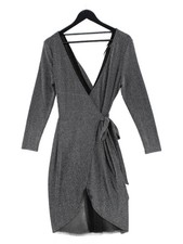 Topshop Wrap Mini Dress UK10 in Silver