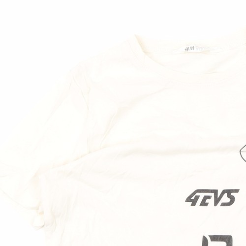 Camiseta H&M Niñas Blanca Gráfica, 10-11 Años, Estilo Logo - Imagen 7 de 12
