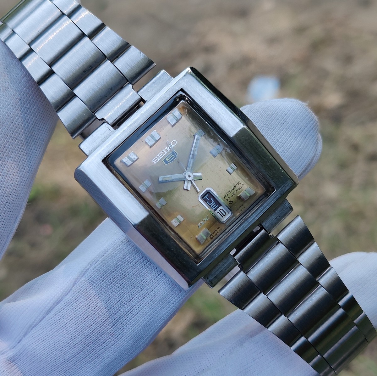 Seiko 5 DX Automatic 23J 6106-5470 TV Shape ''Golden Dial'' Japan