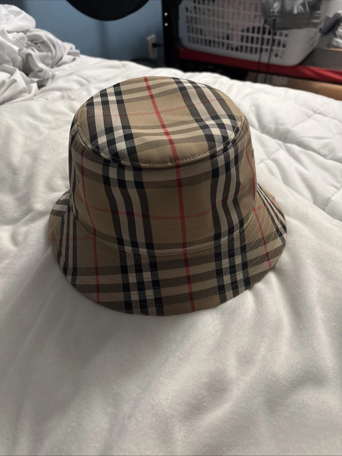 Burberry Check Cotton Bucket Hat Men'S M Size Men Hat Original Collection Access