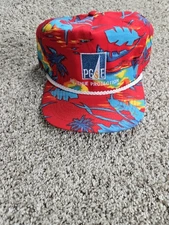 Vintage PG&E Hat Cap One Size Snapback Floral Multicolor San Sun 90s 