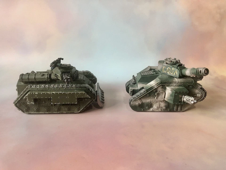 Imperial Guard Astra Militarum Leman Russ and Classic Hellhound battle tanks  - Image 3 of 4