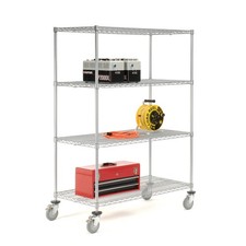 Nexel Wire Shelf Truck With Brakes 48x18x80 1200 Pound Capacity