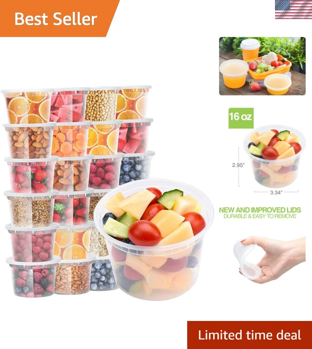 Food Storage Containers 24 Pack with Lids Microwave Freezer Dishwasher Safe
Opens in a new window or