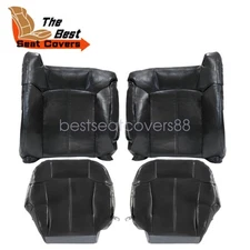 4x For 1999-2002 GMC Sierra Driver & Passenger Top & Bottom Leather Seat Cover