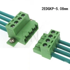 1 Set 2EDGRKC 5.08mm Solderless Screw Terminal Block Connector PCB Plug-inGreen