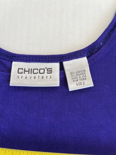 Bundle 3 Chicos Sz L Multicolor Stretch Wrinkle Free Tank Top Stretch Pullover - Picture 4 of 6
