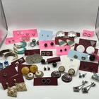 32 Pairs of Vintage to New Earrings, Pierced Earrings Costume Jewelry Lot Resale
