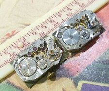 GROUP LOT- TWO Late 1920s Waltham 17J Cut Corner Rectangle Nicer Mvts, Dials  