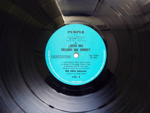 DEEP PURPLE WHO DO WE THINK WE ARE LP REISSUE ARGENTINA 6423 A/B GF SLEEVE VG+ - Picture 7 of 11