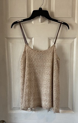 Deletta Anthropologie Swing Tank Top Cream Colored Size Small