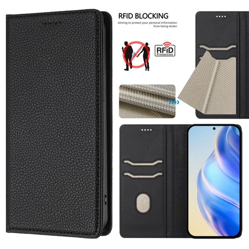 Funda de teléfono de cuero segura RFID con tapa magnética para iPhone 16 Pro 15 16e 14 13 - Imagen 110 de 120