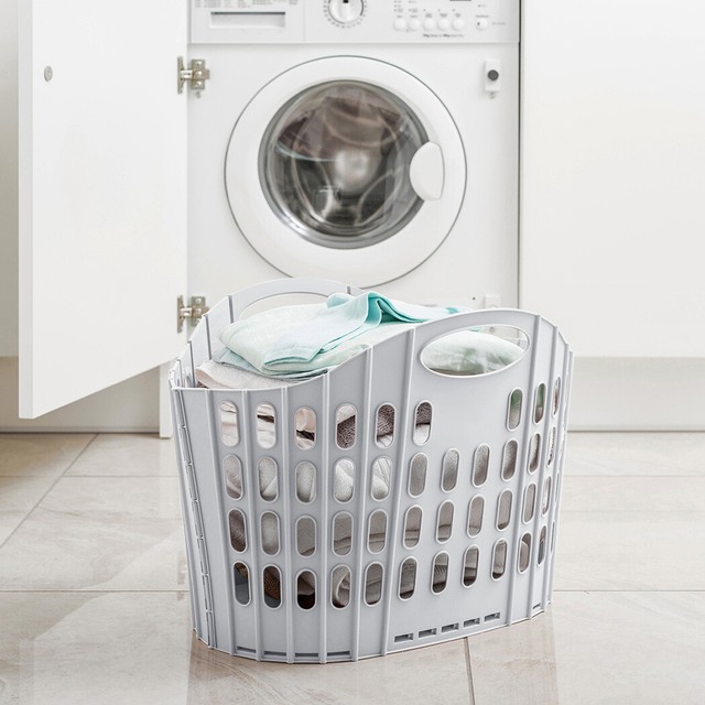 ADDIS 518163 Fold Flat Laundry Basket Grey/Green for sale online eBay