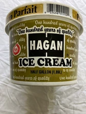 Hagan ice cream empty vintage round plastic tub movie photo prop