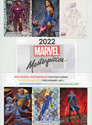 2022 Marvel Masterpieces YOU PICK  GOLD SIG/HOLO/CANVAS/PRELIM ART/VARIANT COVER