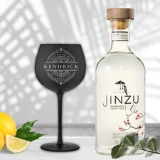 Engraved 600ml Matte Black Gin Glass