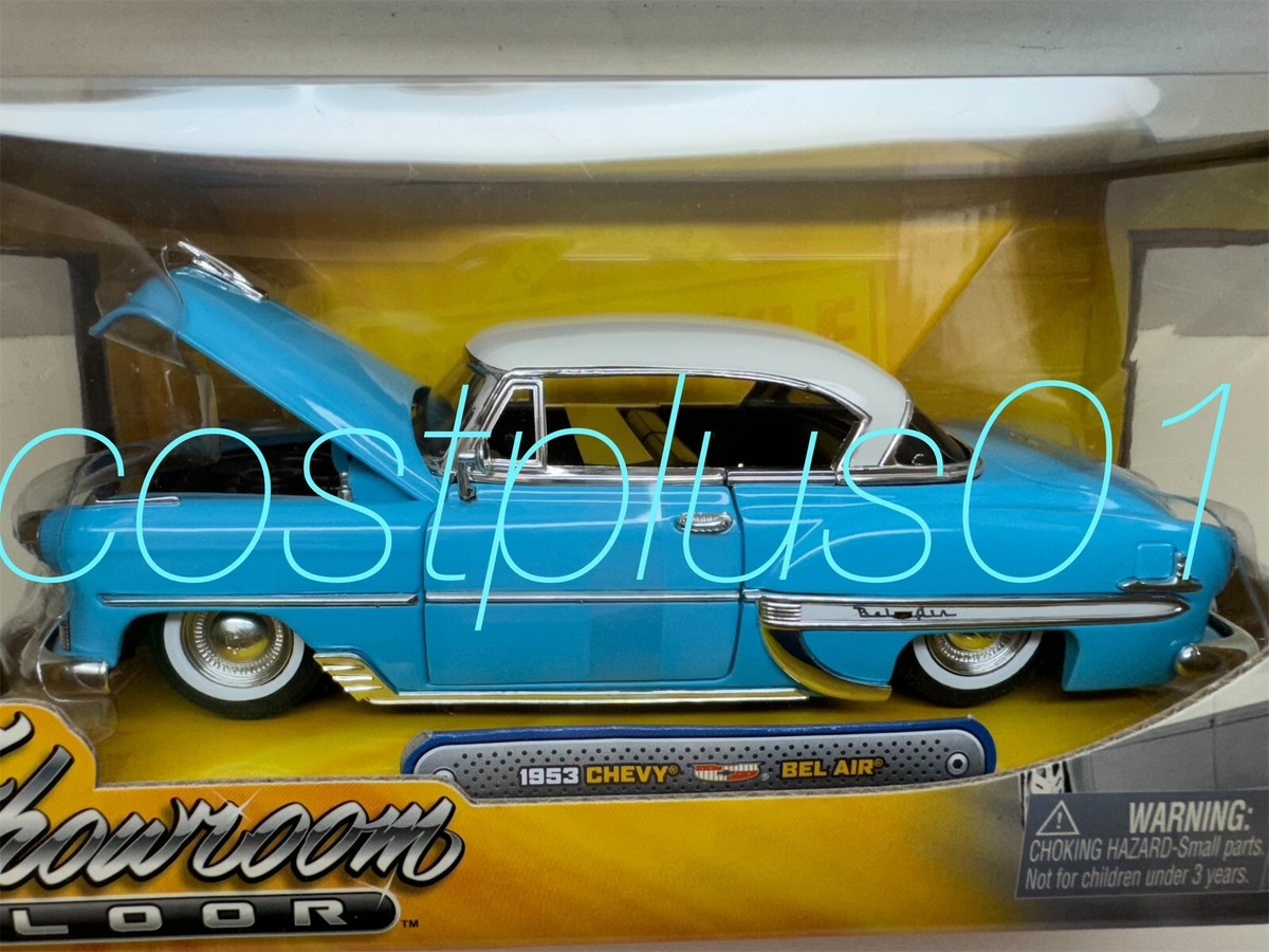 JADA SHOWROOM FLOOR 1953 CHEVY BEL AIR 1:24 BLUE WITH WHITE TOP | eBay