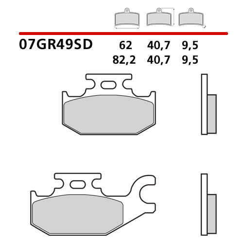 CP Plaquette de Frein Arrière BREMBO Bombardier-Can Am Quest Left / Rear 500 02> - Photo 1/9