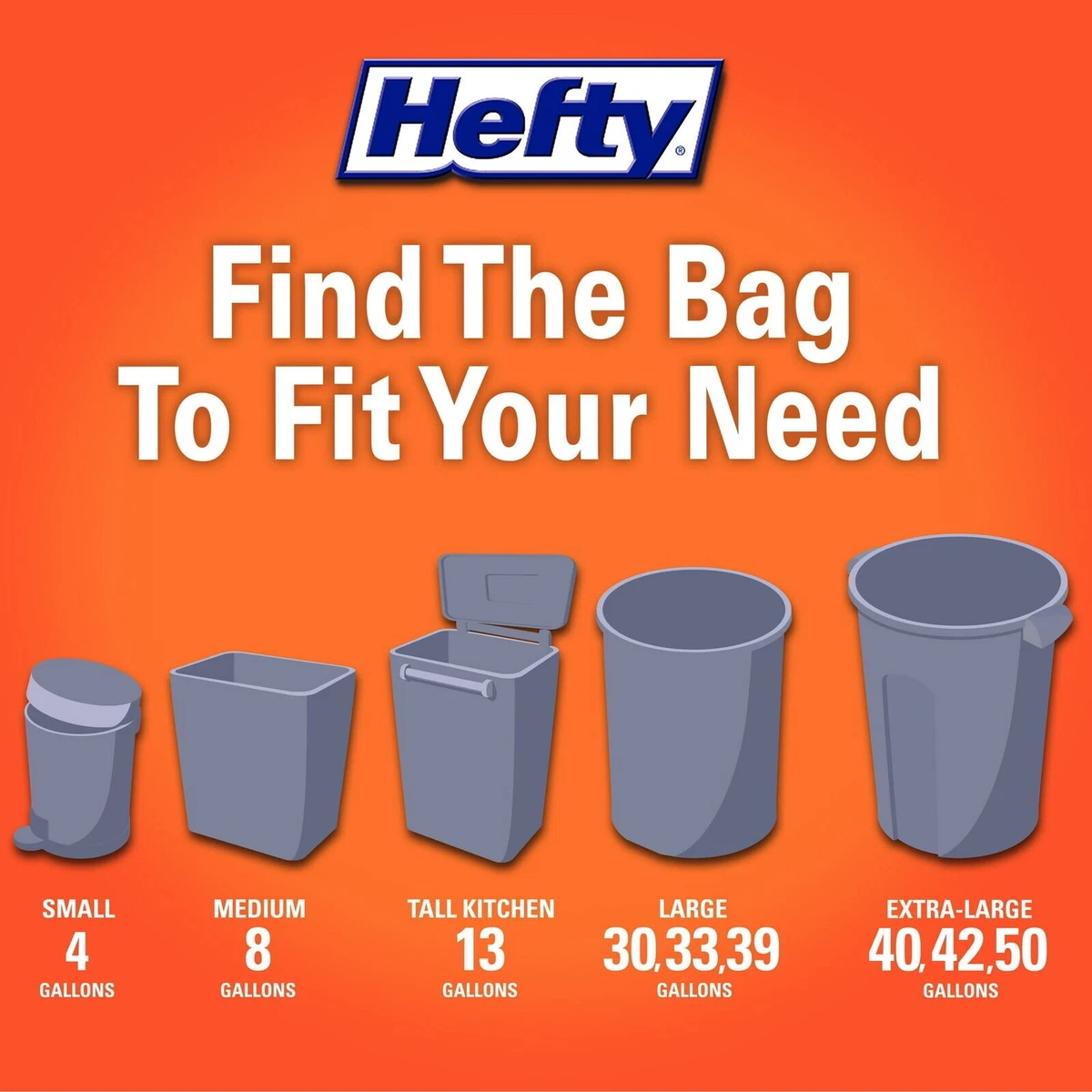 Hefty Ultra Strong Tall Kitchen Trash Bags, Clean Burst Scent, 13 Gallon,  40 Count 