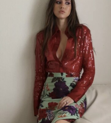 Zara Blusa De Lentejuelas Roja Zara Camiseta Lentejuelas