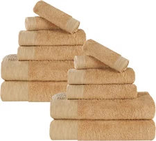 Rayon from Bamboo Blend 12-Piece Towel Set, Luxury Quick Dry, Bathroom Essential