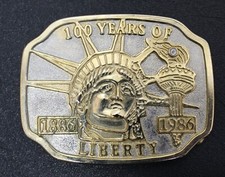 Vintage Statue of Liberty Belt Buckle 100 Years of Liberty NYC celebration 1986