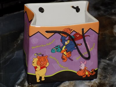 Disney Winnie the Pooh FTD Ceramic Flower Pot Planter Halloween Candy Dish 2000