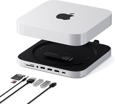 SATECHI Mac Mini Hub und Ständer mit SSD Case für NVMe/SATA M.2, Dock Mac Mini c