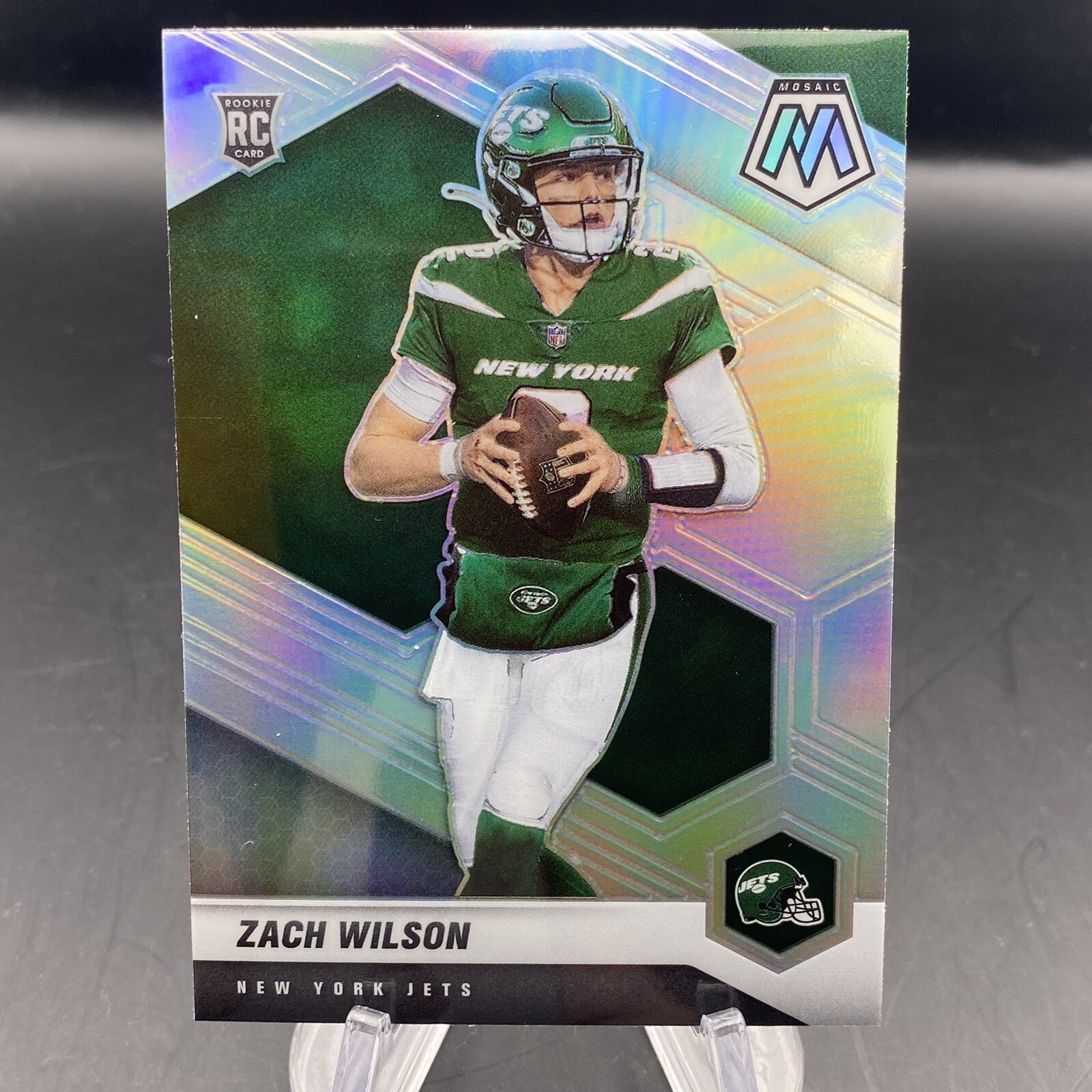 2021 Panini Mosaic Zach Wilson Rookie Silver Prizm Variations #302-V Jets RC