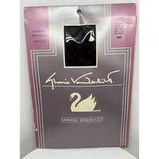Gloria Vanderbilt Daysheer Pantyhose Sandalfoot Navy Size D Vintage Hosiery