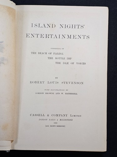 1893 Island Nights Entertainments By Robert Louis Stevenson FIRST ED FIRST IMP - Picture 18 of 21