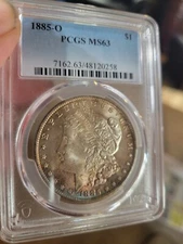 1885 0 $1 Morgan Dollar MS63 PCGS Toned