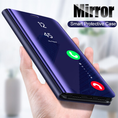 For Samsung Galaxy Phone Luxury Clear View Mirror Leather Flip Stand Case Cover