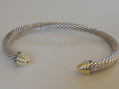 $575 DAVID YURMAN 14K GOLD,SS GOLD DOME CLASSIC BRACELET 