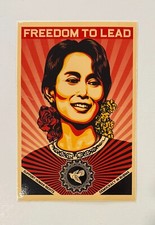 OBEY GIANT Shepard Fairey - Aung San Suu Kyi (2009) Large Sticker - Street Art