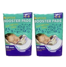2 Packs Sposie Booster Pads For Overnight Diaper Leak Protection 30ct (60 Total)