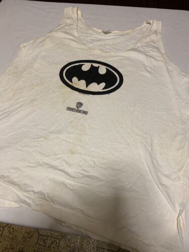 VINTAGE BATMAN MOVIE PROMO WHITE TANK MUSCLE SHIRT