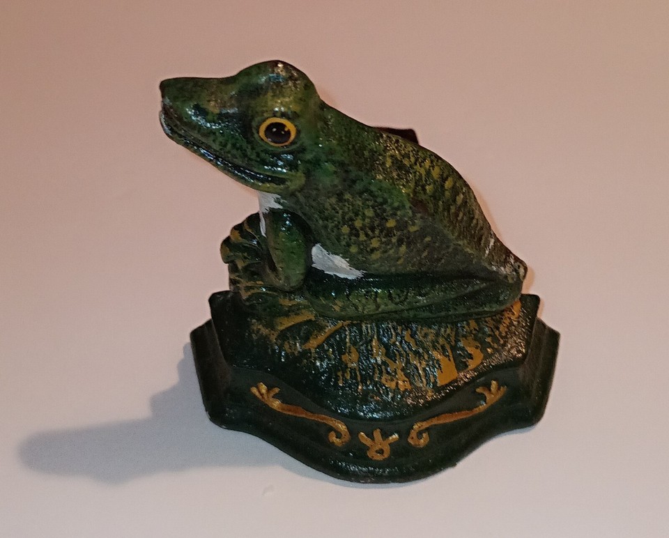 Vintage 3" Cast Iron Frog Toad Door Stop Wedge Doorstop Figurine. eBay