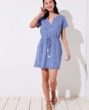 Loft Beach Spacedye Tee Dress Mystical Blue Sz L $69.50