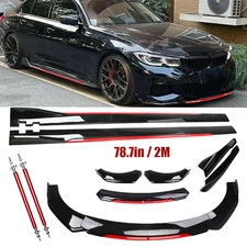 For 04-21 Mazda 2 3 5 Front Bumper Lip Spoiler Splitter Side Skirt Gloss Black R