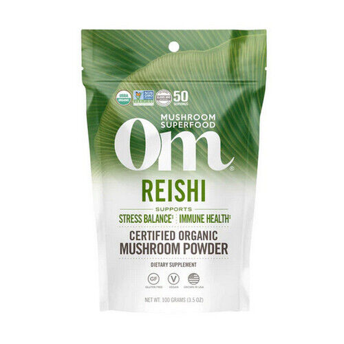 Organic Reishi Mushroom Powder 3.57 Oz By Om Mushrooms - Picture 1 of 1